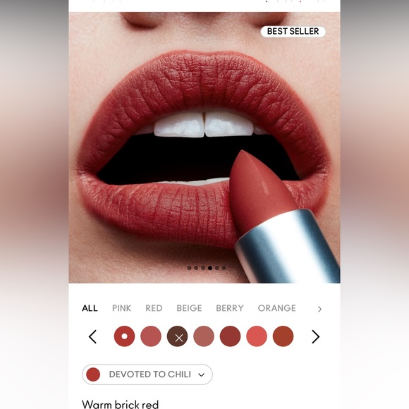 MAC cosmetics Powder Kiss Lipstick in #916 Devoted to Chili, NEW! - Picture 7 of 8